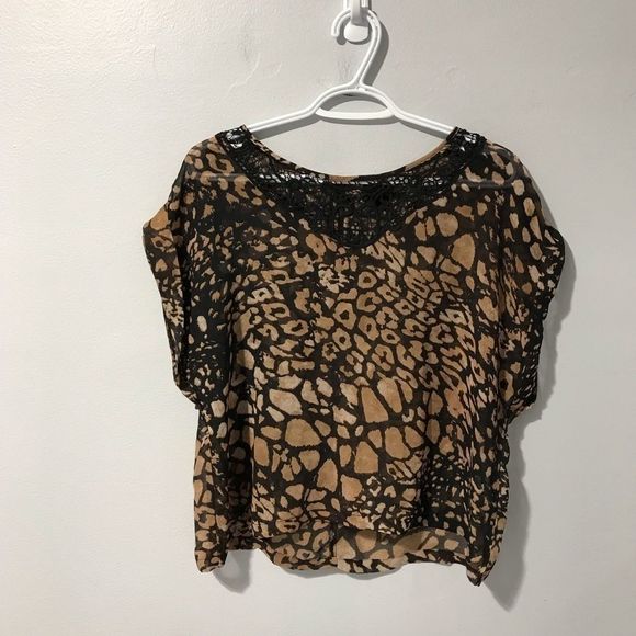 Jules + James Leopard Print Round-neck Blouse M - Picture 1 of 4